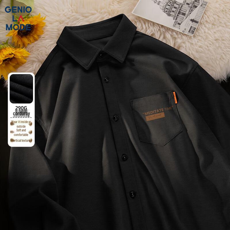 GENIOLAMODE Men s Heavyweight Corduroy Long Sleeve Shirt Jacket 2XL