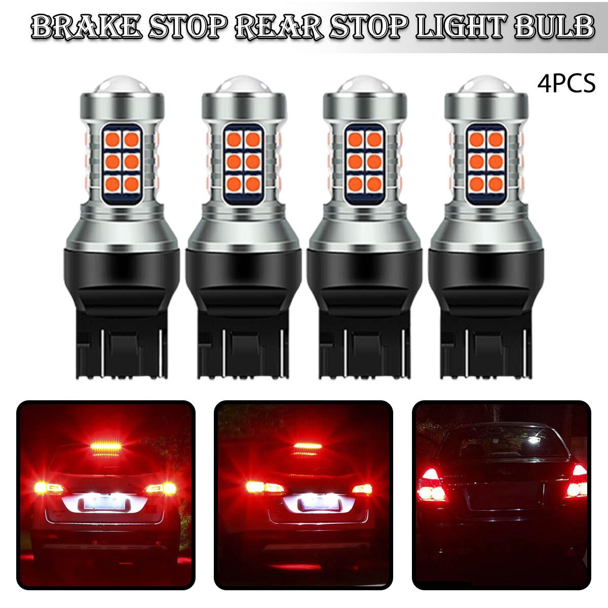 

PDTO 4 шт. 7443 7440 светодиодный красный стробоскоп, вспышка, мигающий тормоз, стоп, задние габаритные огни, лампочки