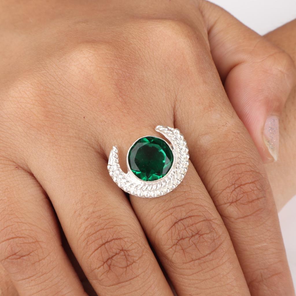 Chrome Diopside Gemstone 925 Sterling Silver Jewelry Handmade Ring For Wedding RR-48-4