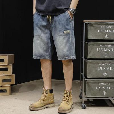 Pantalones Cortos Casuales de Mezclilla Ligera Sueltos para Hombre de Largo Medio