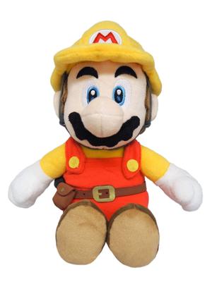 Sanei Boeki Super Mario Maker 2 Builder Mario (S) W13.5 X D11 X H24cm Plush Toy SMM01