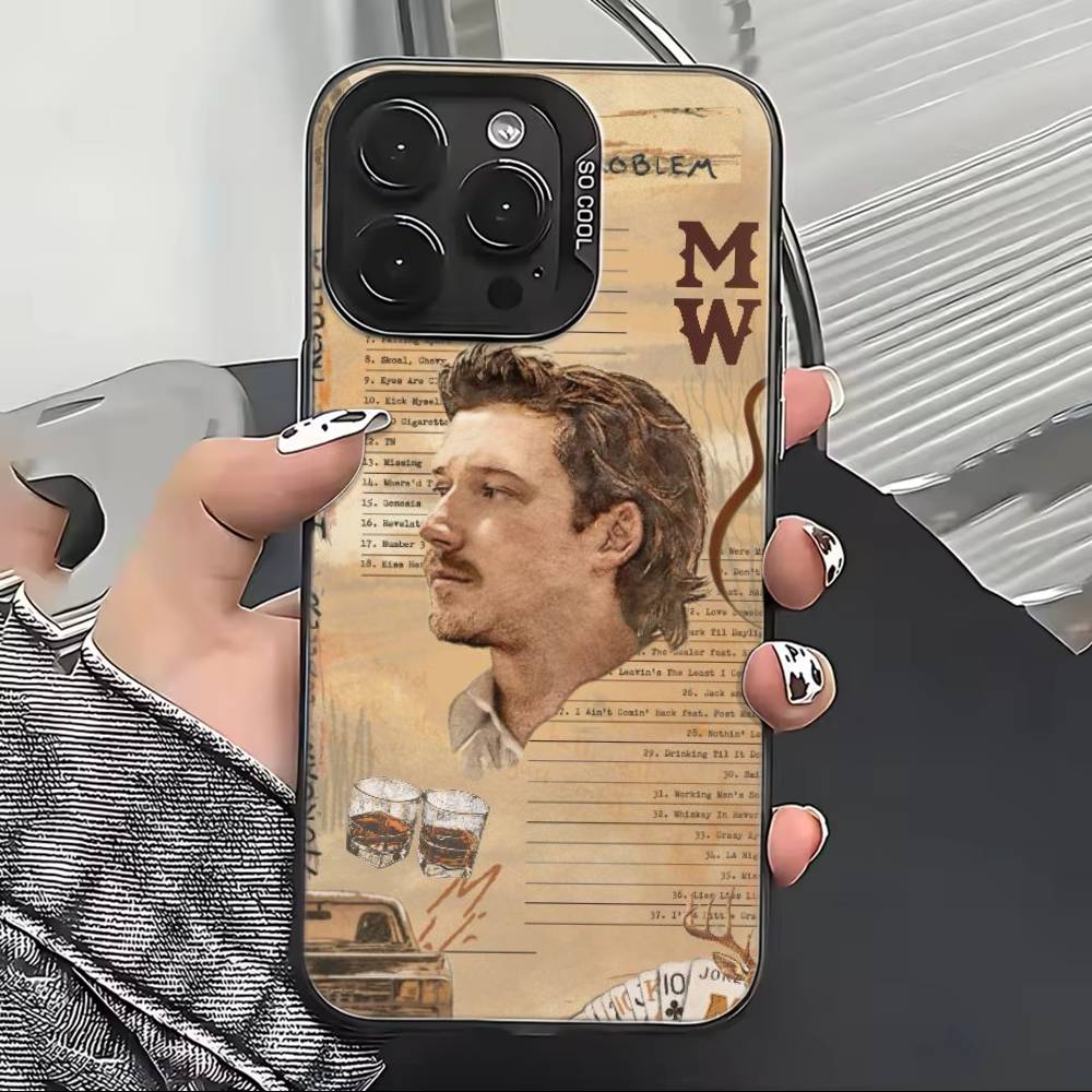 Morgan W-Wallen Singer Phone Case For iPhone 17,16,15,14,13,12,11 Plus,Pro Max,XS,Colorful Silver Black Cover