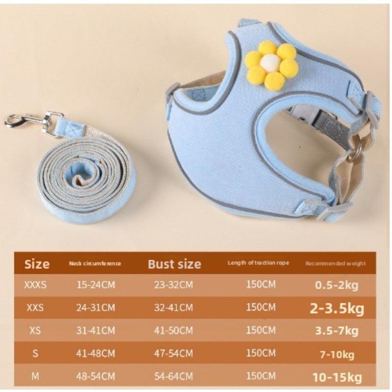 Dog Leash, Small Dog Leash, Chest and Back Strap, Bichon Frise Teddy, Cute Dog Walking, Pet Extendable