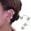 Clip-on Butterfly Earrings 2Pcs Ear Clips Decor Rhinestone
