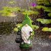 Solar Garden Gnome Resin Ornament for Outdoor Decoration