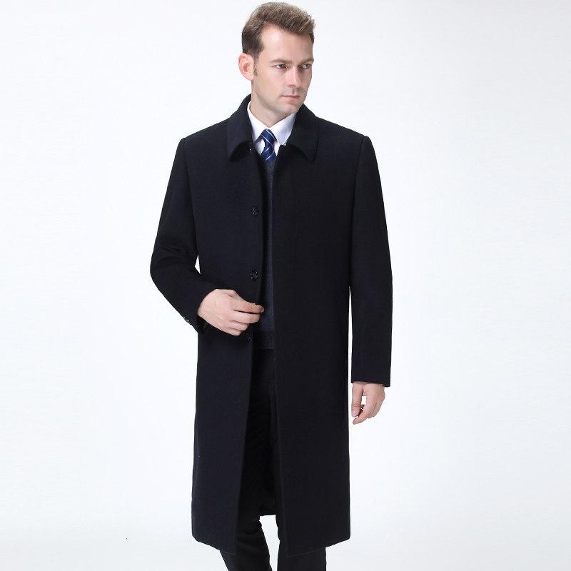 

Новое зимнее кашемировое пальто, пальто в деловом стиле, шерстяная куртка для папы среднего и пожилого возраста, длинная ветровка 195