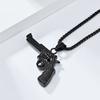 European and American Hip Hop Titanium Steel Revolver Necklace Niche Personality Mens Fashion Outfit Matching