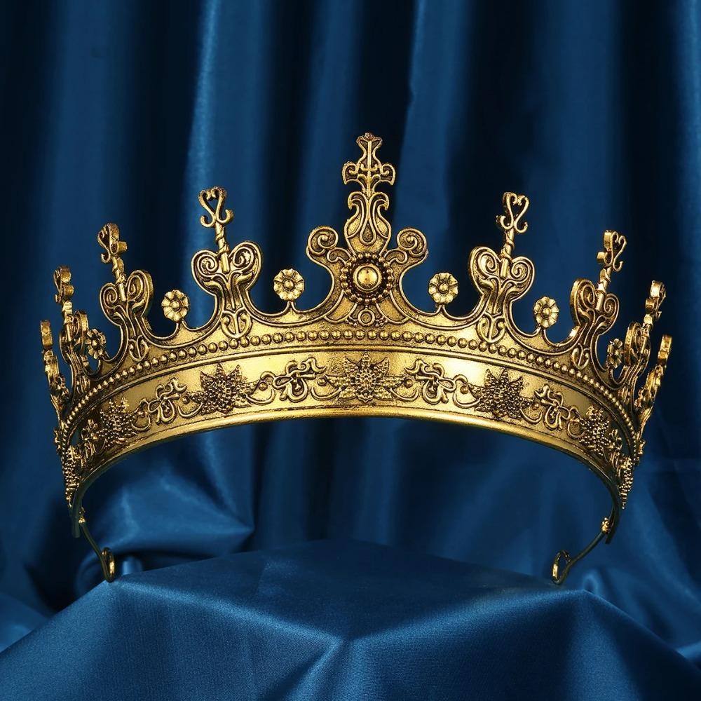 Cosplay Vintage Male Crown Stage Performance Prince Crown Hair Hoop Medieval King Crown Party