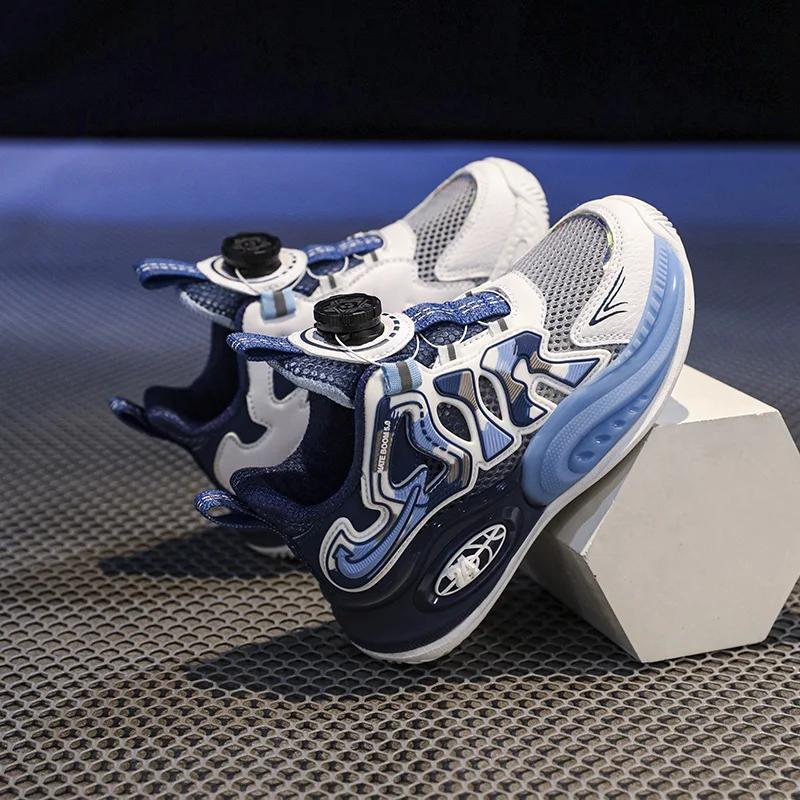 2024 Neue leichte Jungen-Sportschuhe für Kinder, Laufschuhe mit atmungsaktiver Mesh-Oberfläche, große Kinder-Basketballschuhe