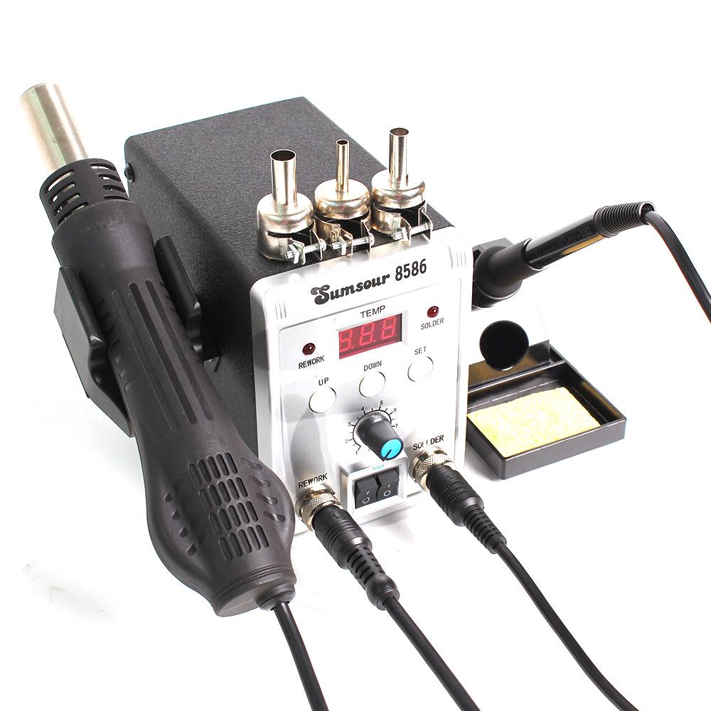 8586 Dual Soldering and Hot Air Gun Station for Mobile Phone Repair