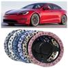 Warm&Cozy Steering Wheel Cover Leopard Heart Print Winter Teering Wheel Cover  Truck