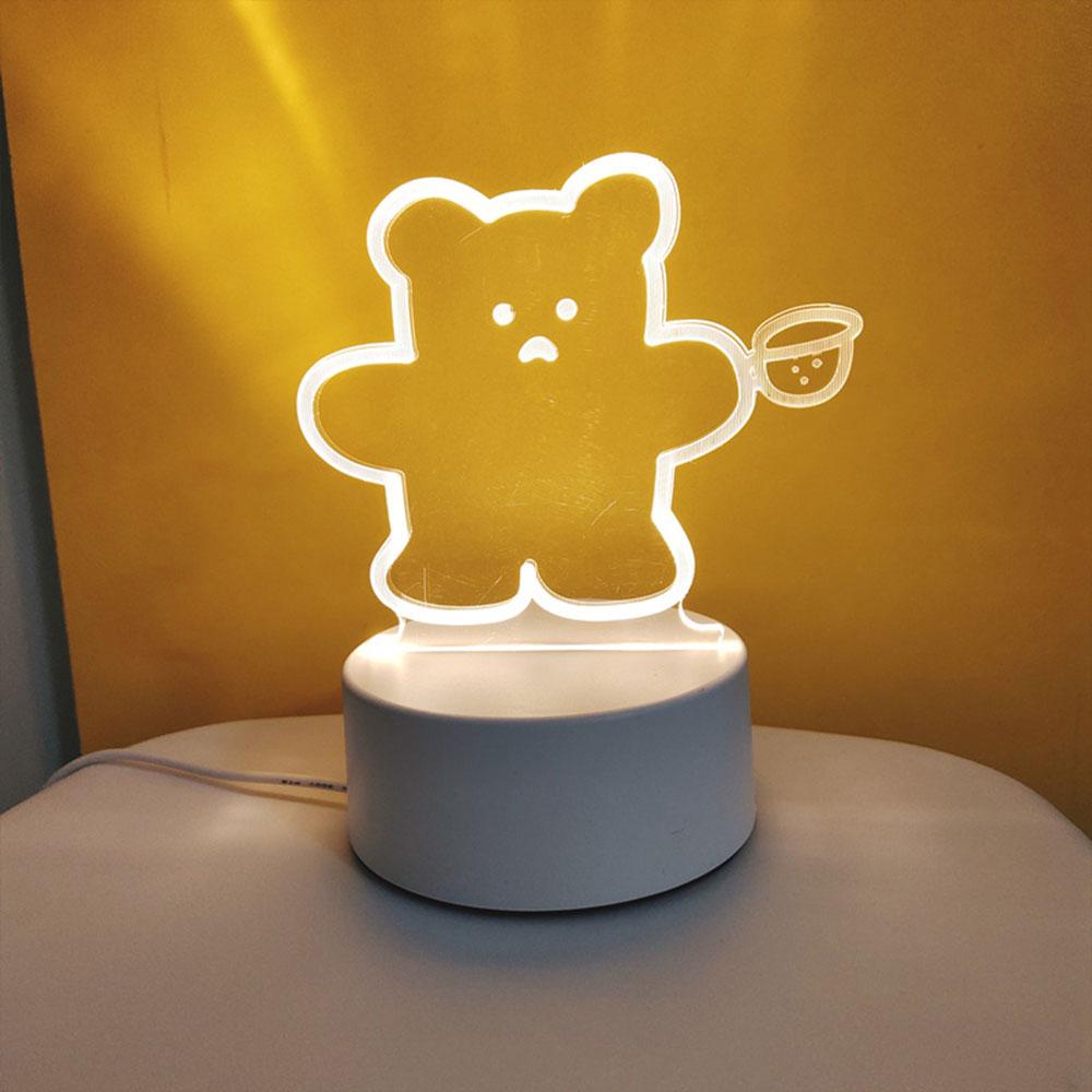 3D Acrylic USB Night Light String Christmas New Year Home Decoration Children's Gift Holiday Warm Smart Lamp Bedside