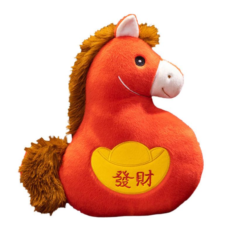 Chaveiro de Pônei de Pelúcia da Sorte do Ano do Cavalo Com Pelúcia Curta Macia Para Presente Coleção