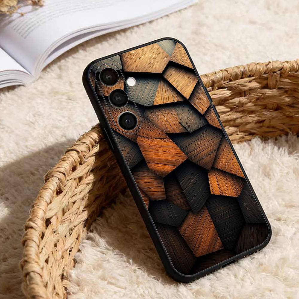 Natural Wood  Phone Case For Samsung Galaxy A91,80,73,72 ,71,53,52,32 ,31,22,21s,20,Soft Black Case