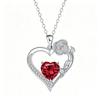 Rose Flower Love Heart Jewelry Wife Girlfriend Mom Daughter Anniversary Birthday Gift 12 Birthstone Necklace for Women