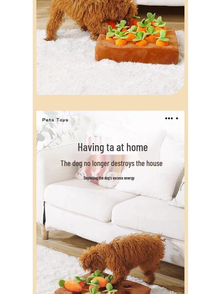 Radish Pulling Dog Toy: Bite-Resistant Teddy Bichon with Sniffing Mat for Pet Boredom Relief