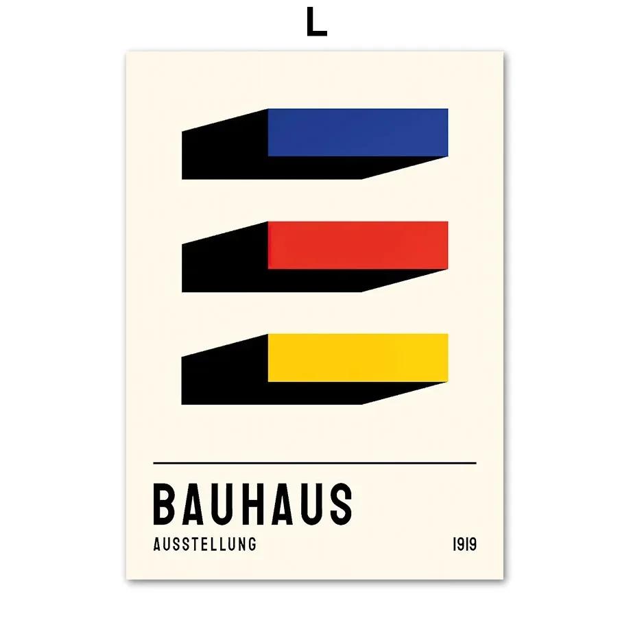 Bauhaus Abstract Geometric Line Colorful Wall Art Nordic PostersCanvas Painting  And Prints Wall Pictures For Living Room Decor