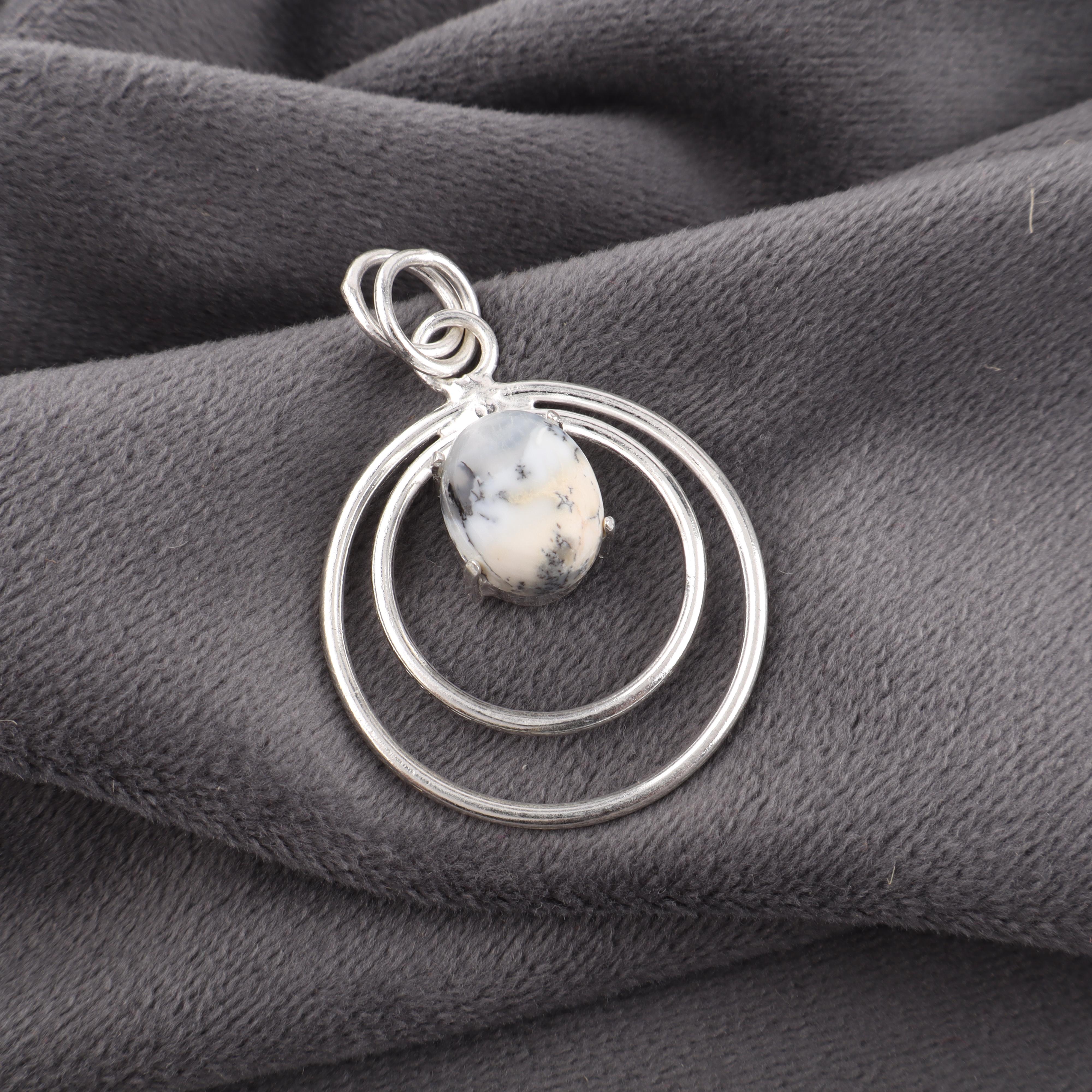 

Подвеска с дендритовым опалом, Подвеска из драгоценного камня ручной работы, Подвеска из стерлингового серебра 925 пробы, Красивое украшение, Для подарка на помолвку 1.65 inches белый