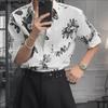 Summer Men Short Sleeve Print Loose Casual Hawaiian Shirts Tops