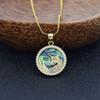[Sedona's Magic] Maiden's Guardian Unicorn Necklace (Avalon) Gold-colored Pendant with Abalone Shell Inlay and Zircon, Easy Adjustable Slide Pin
