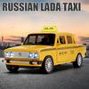 1:18 LADA 2106 TAXI Alloy Car Model Sound and Light Pull Back Children's Toy Collectibles Birthday Gift