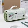 Bunny Rabbit Stationery Bag Piggy Cartoon Panda Pencil Case Flip Capybara Pen Bag  Teens Girls Boys