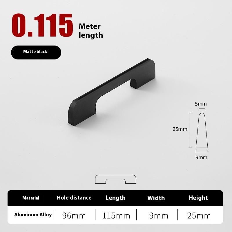 Solid Black Lengthening One Meter Cabinet Long Handle Modern Simple Lengthening Cabinet Door Handle