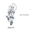 Waterproof Black & White Sketch Flower Half Sleeve Tattoo Stickers