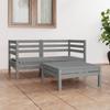 Day and Night - Day and Night Garden Furniture Set 3 Pieces Solid Gray Pine Wood