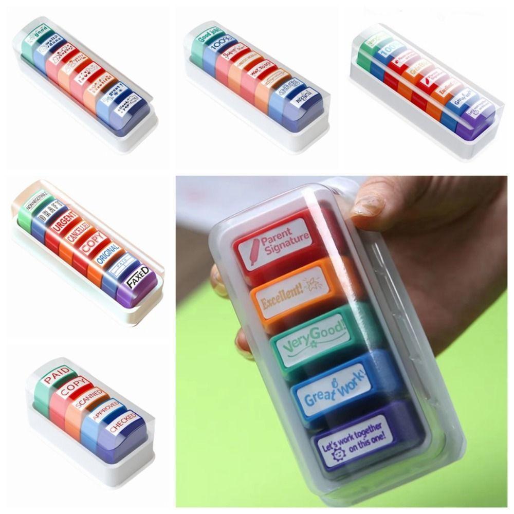 5/8Pcs Creative Teacher's Review Seal Encouragement Teacher's Comment Stamp Student Encouragement