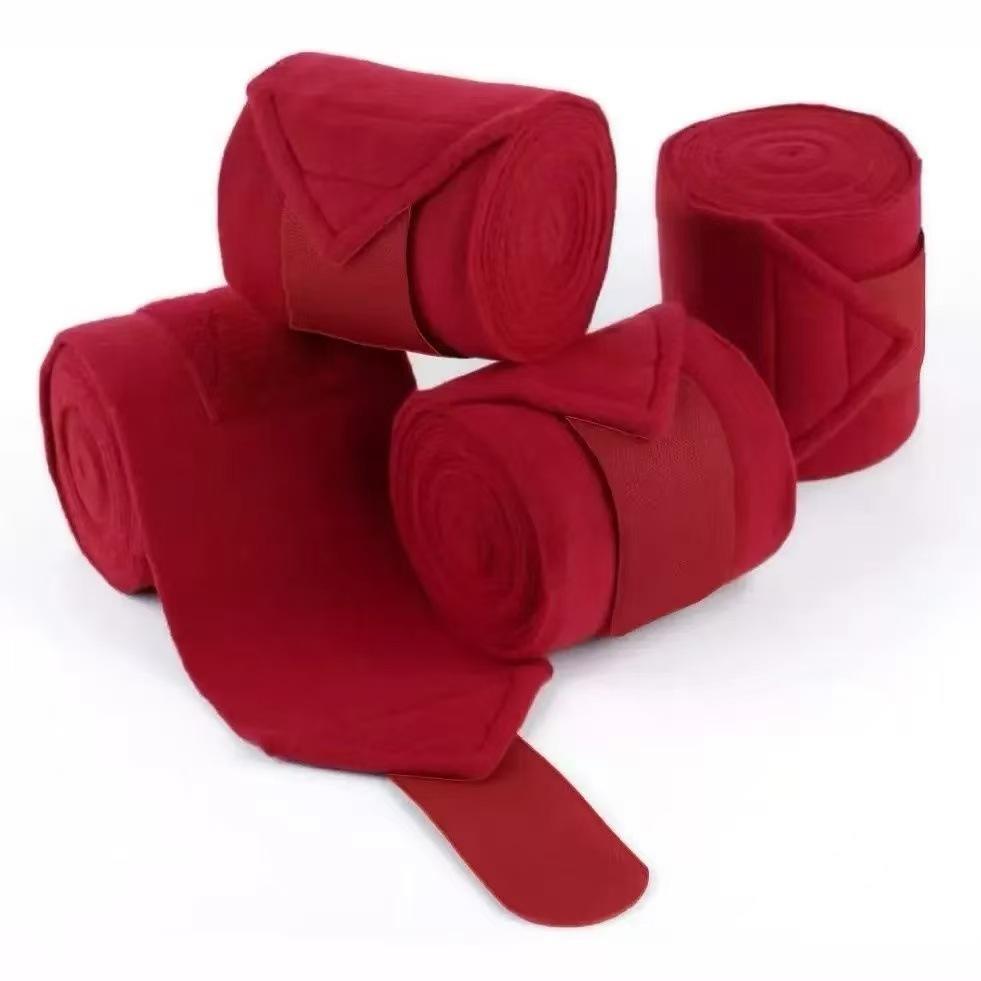 4Pcs Breathable Polar Fleece Horse Leg Bandage Equestrian Supplies Special Racing Protection Leg Protector for Equine