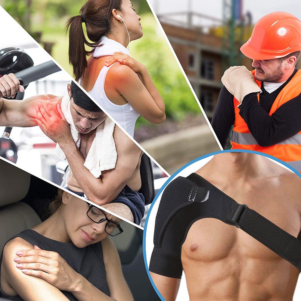 Fitness Shoulder Support Strap for Weightlifting with Ice Pack