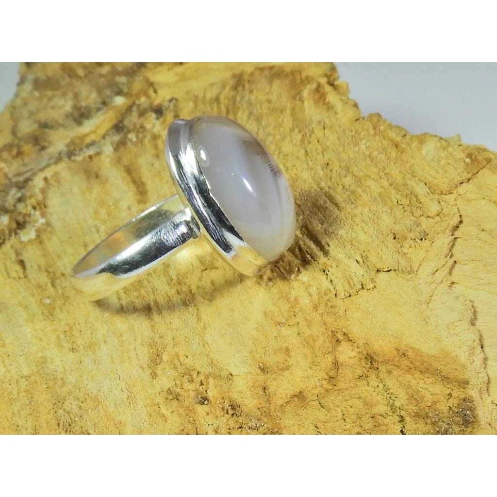 Natural Botswana Agate 925 Solid Sterling Silver Ring Size US-7 PG-180