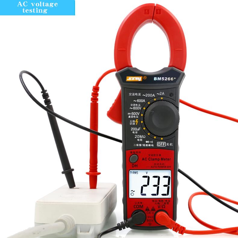 SZBJ BM5266+ Digitales Zangenmultimeter Wechselstrommesser Universelles Zangenmessgerät Kapazitätsmesser