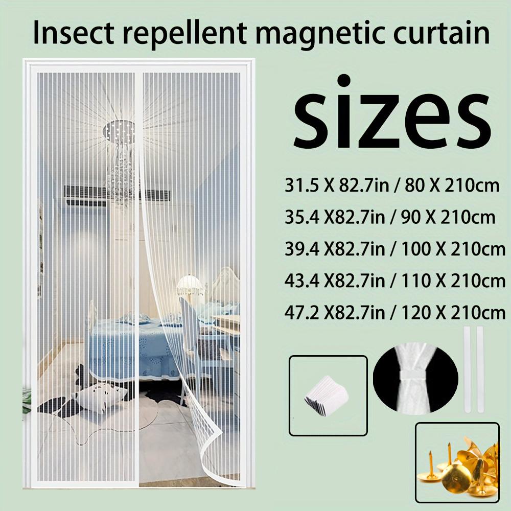 Magnetická jemná síťovaná závěs na dveře - Bez provlékání magnetického proužku, Letní ochrana proti komárům, Hustá vyšívaná síťka