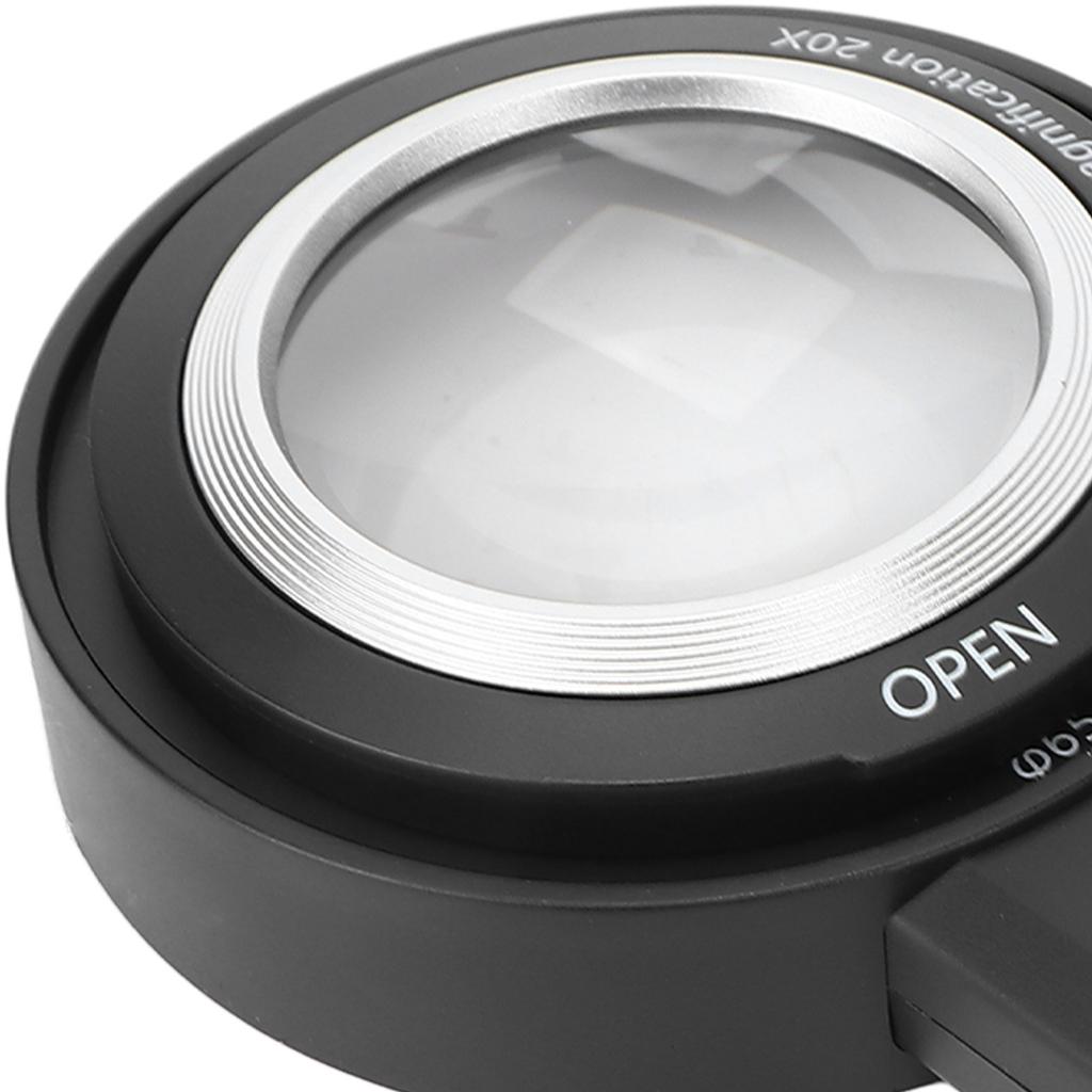 8X 20X Magnifying Glass Elderly Portable Handheld Magnifier with LED Light for Reading Identification