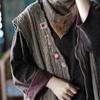 Vintage-Inspired Color Block Triangle Scarf - Ancient Mud