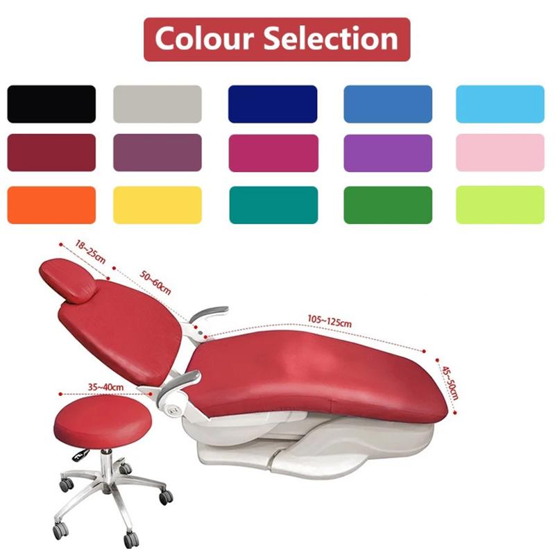 4 Pièces/Ensemble Housse de Fauteuil d'Unité Dentaire Cuir PU Intégral Élastique Imperméable Manches de Tabouret de Dentiste Équipement de Dentiste Laboratoire Dentaire