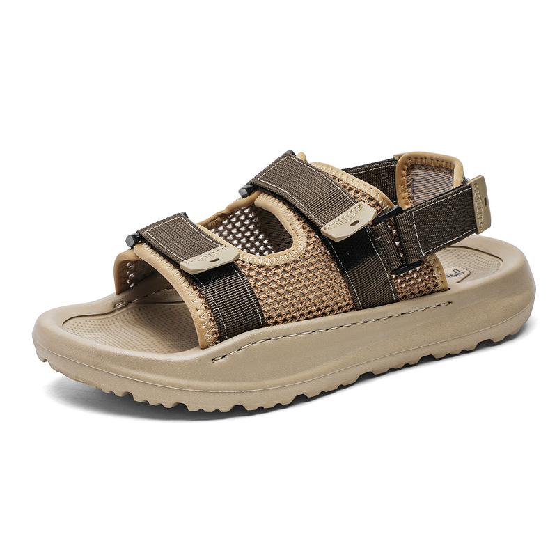 

2025 новые пляжные туфли на липучке, мужские легкие сандалии для активного отдыха и плавания в воде на мягкой подошве 371220-J 38 белый