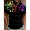 New Fashionable Men's Polo Shirt 3d Print Rainbow Graphic Short Sleeved Tshirt Men's Loose Oversized Golf Shirt Tops Streetwear