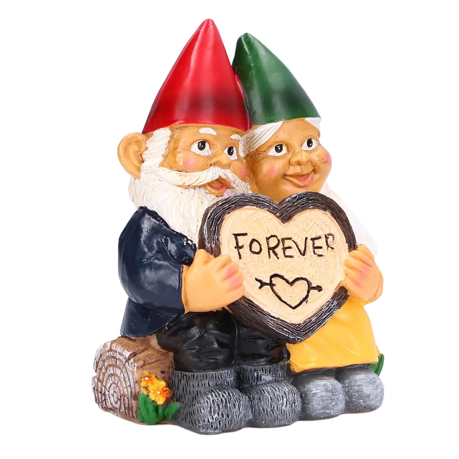 

Garden Gnome Couple Statues Figurine Household Resin Art Home Desktop Dwarf Sculpture for Home Decor Ornaments