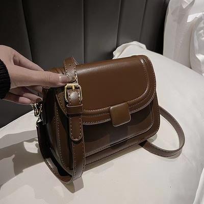 Japanese Simple Small Square Bag Solid Color Fashion Shoulder Messenger Women'S Bag