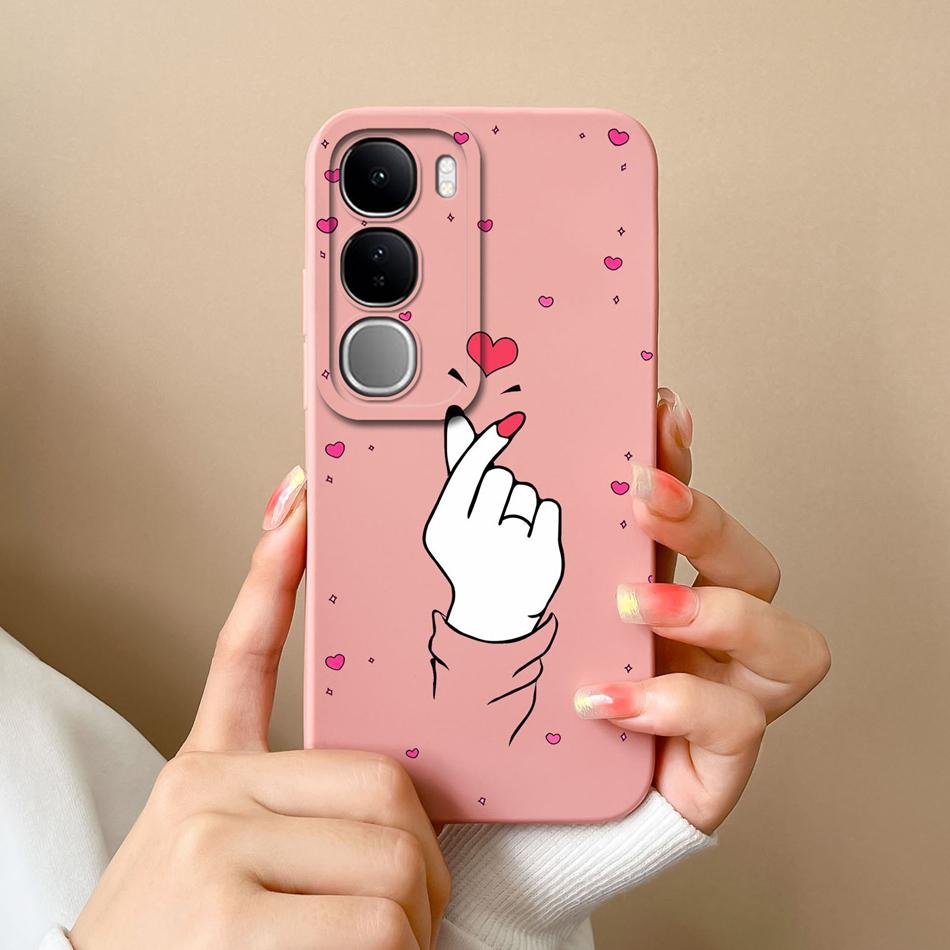 For Vivo V40 Lite V40SE Y200 Y300 Case Simple Heart Liquid Silicone Camera Protection Back Cover For Vivo V 40 Lite V40 SE Funda