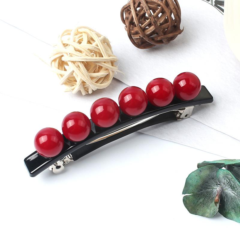 Fashion Korean style imitation pearl hairpin spring clip ladies personality wild one word hairpin headdress hair accessories new