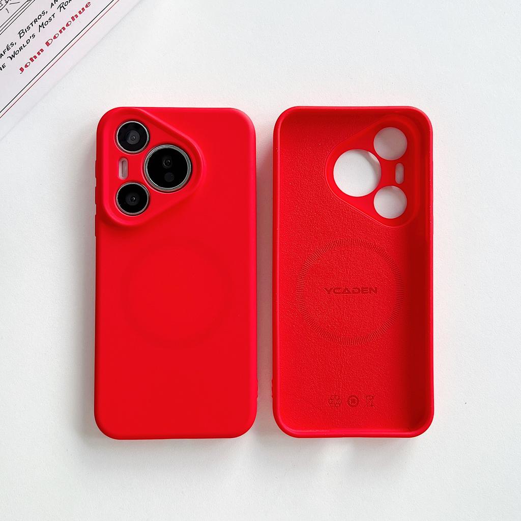 Premium Liquid Silicone Suitable for Huawei Mate80ProMax Magnetic Mobile Phone Case Pura70 Fine Hole Lens Sheath