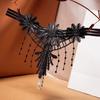 Women G-string Flower Embroidery Tassel Solid Color Hollow Out Faux Pearl Decor Spaghetti