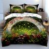 "Garden Floral Firefly Decorative Set" Soft Comfortable Duvet Cover Bedding Set Included 1*Duvet Cover & 2*Pillowcases, gift