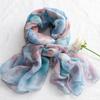 Women Flower Voile Georgette Bandana Scarf Print Long Shawl Summer Wrap Lady Elegant Thin Breathable Muslim Headscarf 180*85Cm