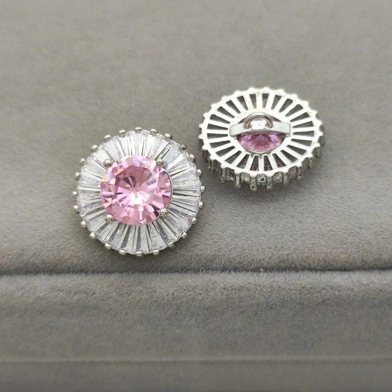 5pc Luxury Crystal Buttons for Clothing Cubic Zirconia Button for Coat Decorative CZ Sewing Buttons for Suits Cardigan