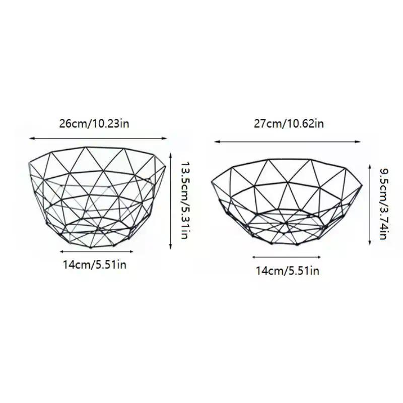 Iron Fruit Basket Simple Fruit Basin Multi-Size Iron Snack Bread Vegetable Storage Bowls Kitchen Eggs Dessert Holder Organizer